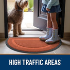 OLANLY Half Circle Front Door Mat Outside 33x21 All-Season Rubber Doormat - Image 6