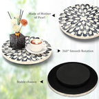 Reallnaive Mother of Pearl Lazy Susan, Round, Floral - Image 4