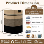 Laundry Hamper, 85L Tall Laundry Basket with Leather Handles, Rectangle Large Clothes Hamper for Organizing, Cotton Woven Laundry Baskets Storage Hampers for Bedroom, Nursery, Living Room - Image 3