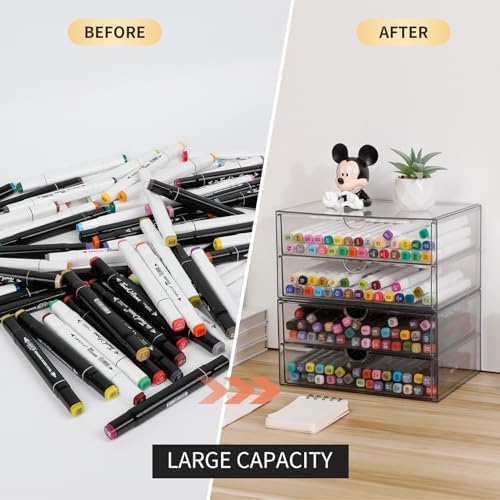 Clear Plastic Drawer Organizer, 4 Drawers - Image 4