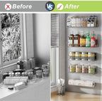 Magnetic Spice Rack for Refrigerator, 6 Pack Strong Magnet Spice Organizer with Paper Towel Holder, Utensil Holder, Moveable Magnetic Fridge Shelf for Kitchen Organization and Storage (Grey) - Image 7