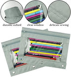 YoeeJob Pencil Pouch for 3 Ring Binder, Zipper Pencil Pouches Bulk, Pencil Case Pouch with Clear Window for Class, School, Office, Grey, 24 Packs - Image 4