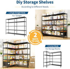 REIBII 70" W Storage Shelves, 1600LBS Heavy Duty & L/H Shaped, for Garage - Image 6