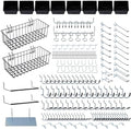 246PCS Pegboard Accessories Organizer Kit,Includes Pegboard Hooks,Bins,Baskets,Paper Towel Holder;Suitable for 1/8 and 1/4 Pegboard,Can be Used for Hanging Tools,Garage Storage,etc. (Black) by Daanxw