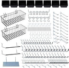 246PCS Pegboard Accessories Organizer Kit,Includes Pegboard Hooks,Bins,Baskets,Paper Towel Holder;Suitable for 1/8 and 1/4 Pegboard,Can be Used for Hanging Tools,Garage Storage,etc. (Black) by Daanxw