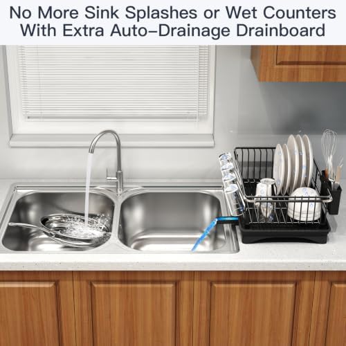 MAJALiS Expandable Dish Drying Rack Over Sink with Extra Drainboard - Image 4