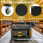 DWVO 45 x 25 in Heavy Duty Rolling Utility Cart on Wheels, Black - Image 2