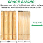 Amber Home 24 Pack Stylish Thin Solid Wooden Shirt Dress Hangers, Sturdy Natural Slim Wood Coat Jacket Hangers with Non-Lacquer Smooth Surface, Extra Space Saving Clothes Hangers (Natural, 24) - Image 4