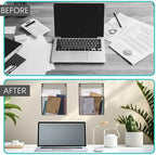 AmazingSpark 2 Pcs 12 Inch Metal Wall Magazine Holder High Pocket Mesh Hanging File Organizer Wall Mounted Storage Rack with Screws for Magazines Documents File for Office Home Organization(1.2 Inch) - Image 4