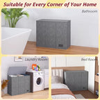 175L Laundry Hamper 3 Section,Large Laundry Hamper with Lid,Dirty Clothes Hamper with 3 Inner Bags,Collapsible Laundry Basket Organizer for Laundry Room,Bedroom,Laundry Sorter Hamper 3 Compartment - Image 7