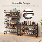 ELYKEN Expandable Shoe Rack for Closet, 3-Tier Metal Bronze Shoe Organizer - Image 6