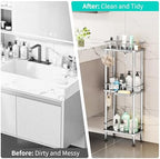 HapiRm Standing Corner Shower Caddy - 3 Tier Corner Shower Organizer with Soap Holder, Rustproof Stainless Steel Bathroom Shelf with 4 Hooks, Silver - Image 6