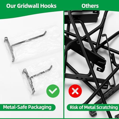 12 Inch Gridwall Hooks, Grid Panel Hanging Hooks for Retail, Home, and Workspace Organization, Displays, and Storage Solutions(40Pack,Black) - Image 5