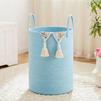 Laundry Basket,Woven Cotton Rope Laundry Hamper,80L for Decor Storage of Dirty Clothes,Toys and Blankets in Bathroom,Baby Room and Living Room by Artfeel
