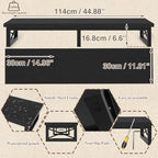 IBUYKE 45" Large TV Riser for 32-60 inch TV,Tabletop Short TV Stand with Storage and Steel Legs,Dual Screen Office Desk,Stand Riser,TV Riser Stand for Home,Bedroom,Living Room,Black TVT002B - Image 3