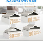 YSSOA Velvet Hangers 60 Pack, Non-Slip Clothes Hangers with Shoulder Notches, 360° Swivel Hooks, Heavy Duty Standard Hangers for Closet Space Saving, White - Image 7