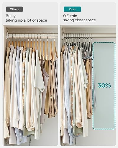 SONGMICS 20-Pack Pants Hangers, Velvet Hangers with Adjustable Clips - Image 4