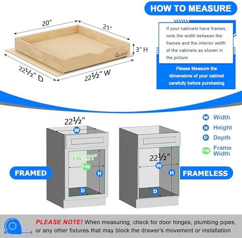 WelFurGeer Soft Close Pull Out Drawers for Cabinets, 20" W x 21" D Pull Out Cabinet Drawer with Heavy Duty Slides, Pull Out Cabinet Organizer, Cabinet Drawers Slide Out, Pull-Out Home Organizers - Image 5