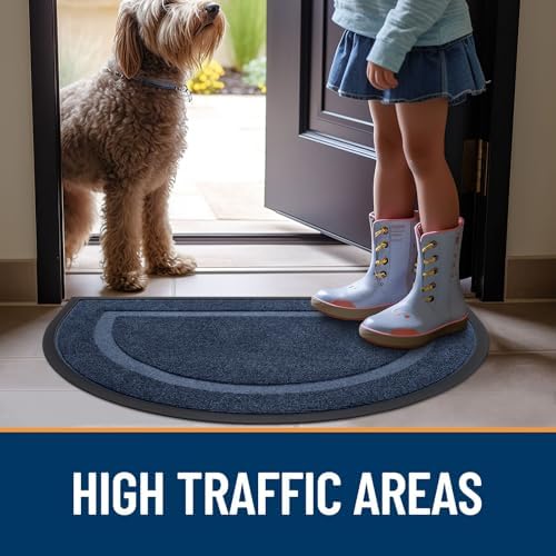 OLANLY Half Circle Front Door Mat Outside 71x47 All-Season Rubber Doormat - Image 7
