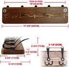 Dseap Coat Rack Wall Mounted - 24" Long 6 Tri Hooks, Heavy Duty Wooden Wall Coat Hanger Coat Hook for Clothes Hat Jacket Clothing, Weathered Blue and Black - Image 6