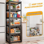 REIBII Storage Shelves for Pantry, Kitchen, 6 Tier Garage Shelving - Image 4
