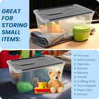 ORGANIZE-IT!, 6-Pack Flip-Top Tote 28 Qt, Storage Bin with a Clear Plastic Base, Black Lid, Stackable, 18" L X 12" W X 8" H - Image 6