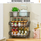 Gsiekare 3-Tier Rolling Pantry Organizer and Storage Cart with Wheels - Image 6