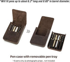 Leather Fountain Pen Case Collector Organizer,Pencil Case Handmade Pen Protective Sleeve (Magnetic 6 slots) - Image 7