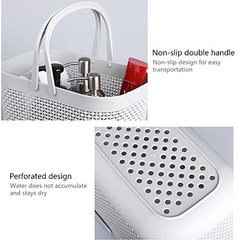 UUJOLY Plastic Portable Shower Caddy Basket, Storage Organizer, Grey, 3Pack - Image 6