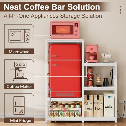 MAJALiS Mini Fridge Microwave Combo Stand Cabinet Shelf with Storage Space - Image 3