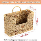 BTSKY Woven Magazine Holder, Hanging Water Hyacinth Mail Baskets for Wall - Image 3