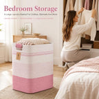 Laundry Hamper, Cotton Rope Laundry Basket with Leather Handles, 22.5-Gallon/85 L Large Clothes Hampers for Laundry, Woven Laundry Baskets for Blankets, Clothing, Bedroom, Living Room, Nursery - Image 4