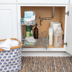 Household Essentials Glidez 2‑Tier Multipurpose Chrome‑Plated Steel Pull‑Out/Slide‑Out Under Sink Organizer, Chrome Finish - Image 4
