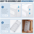 Zhengmy 2 Pcs Hanging File Organizer Letter Size File Holder Metal Mesh Filing Box Desktop Folder Letter Storage Cabinets Magazine Holder with Handles for Home Office School Document (White) - Image 6