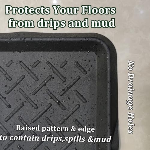 Rubber Boot Tray Shoes Tray for Entryway Multipurpose Boot Mat Trays with Raised Edge Indoor Outdoor Boots Mat for Shoes 27.5x16 Inches (2 Pack) - Image 3