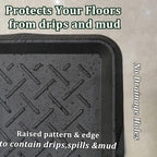 Rubber Boot Tray Shoes Tray for Entryway Multipurpose Boot Mat Trays with Raised Edge Indoor Outdoor Boots Mat for Shoes 27.5x16 Inches (2 Pack) - Image 3