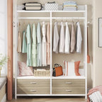 Tribesigns Freestanding Closet Organizer, Garment Rack with 4 Drawers - Image 3