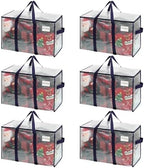 VENO 6 Pack Heavy Duty Moving Bags, Extra Large Storage Bags with Reinforced Handles & Strong Zippers, Foldable & Reusable Moving Box Alternative for Clothes & Dorm Storage by Veno