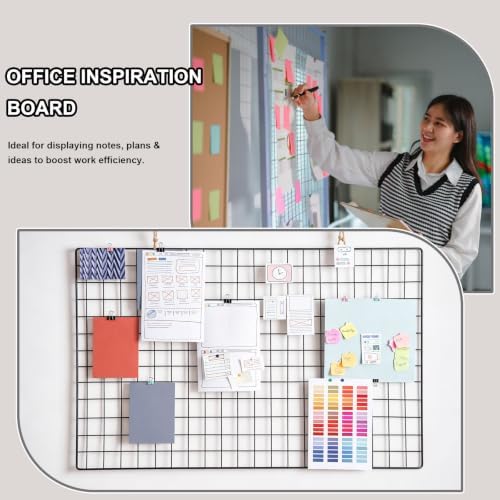 PATIKIL Wire Grid Panels Gridwall Panel 47" x 12" Black 2Pcs - Image 6