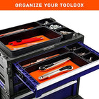 Tool Box Organizer, Tool Drawer Organizer Tray Divider, Toolbox Organization, Garage Tool Organizers and Storage, Tool Box Accessories for Rolling Tool Chest Cabinet (Orange (47PCS)) - Image 3