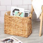 Tatuo Woven Magazine Holder Basket, Tall Seagrass Storage, Light Brown - Image 2