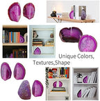 Agate Geode Bookends Dyed Pink 4-5 Lbs Large Stone Bookends 1 Pair Decorative Bookends for Shelves - Image 5