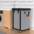Laundry Basket with Wheels,150L (40 Gal) Rolling Hamper Carts - Gary - Image 4