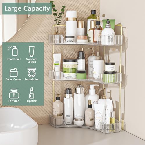 Webetop Corner Bathroom Organizer, 3 Tier Storage for Countertop - Image 5