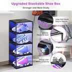 Oltraman LED Smart Shoe Boxes Display Case, Stackable Storage Organizers - Image 5