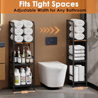 3-Tier Expandable Towel Racks for Bathroom, Narrow Towel Rack - Image 2
