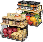 2 Pack Magnetic Shelf for Fridge, Fruit Potato Onion Storage Bins by GGIU