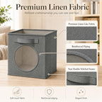Storage Cubes with Mesh Window, 13'' Cube Storage Bin, Dark Gray, 4 Pack - Image 2