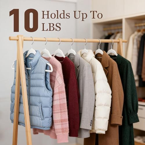 Velvet Hangers 200 Pack, 17.5" Non-Slip Clothes Hangers, White - Image 6