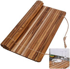 HTB Over Sink Dish Drying Rack 17.8'' x 16.1” Teak Wood by HTB